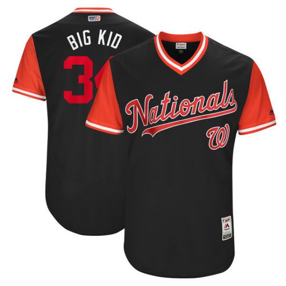 Men Washington Nationals #34 Big kid Brown New Rush Limited MLB Jerseys->los angeles lakers->NBA Jersey